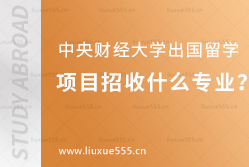 中央财经大学出国留学项目招收什么专业？